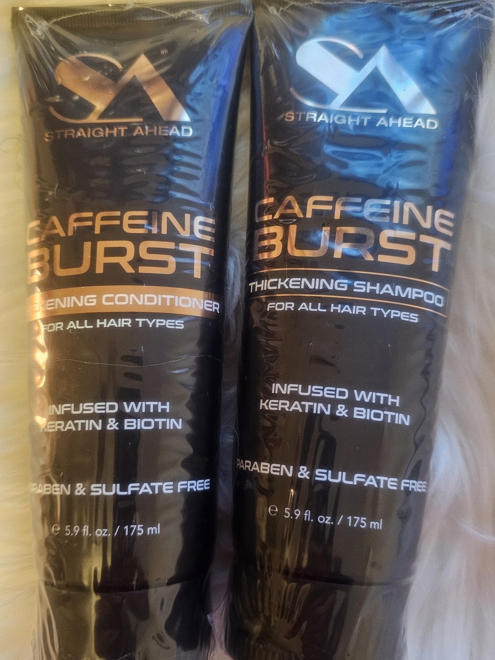 Straight Ahead Caffeine Burst Thickening Shampoo & Conditioner - Black
